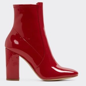 SOLD//Aldo Red Patent Leather Booties